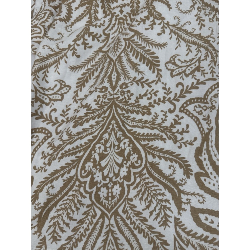 NWT LOFT Linen Blend Empire Waist Button Front Paisley Beige Dress Size 18 - Picture 7 of 7